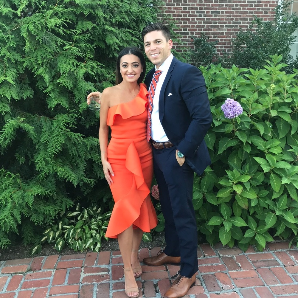 True Violet Dress - Orange Scuba Dress